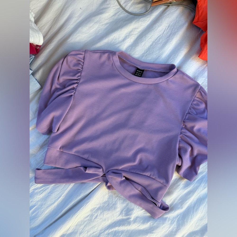 Lavender Puff Sleeve Top